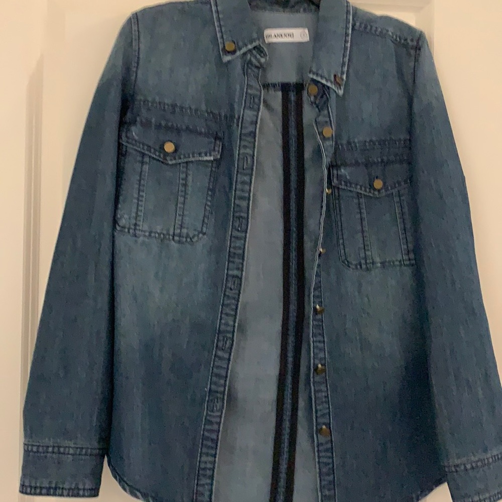Dark wash Button up denim shirt.